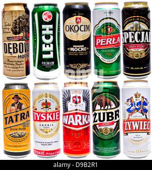 Polish beer can - Okocim pils Stock Photo - Alamy