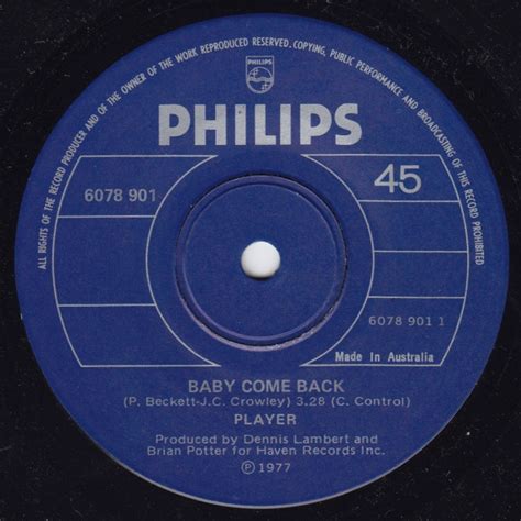 Player - Baby Come Back (1977, Vinyl) | Discogs