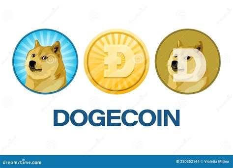 Dogecoin Computer Vector Logo Text Icon Author S Development Editorial ...