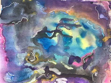 Space themed watercolor s letter fleaves for hair | Etsy | Watercolor paintings abstract, Modern ...