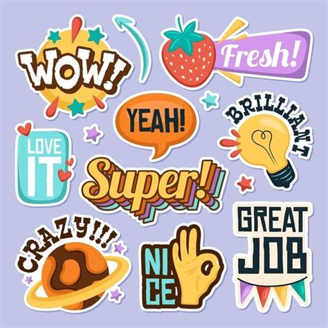 Free Vector | Great job and good job sticker collection | Sticker ...