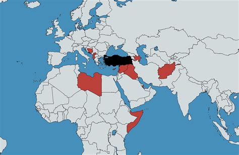 Map showing Turkey’s Overseas Military Bases. Turkey has the largest deployment of international ...