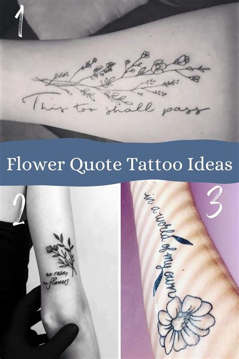 103 Flower Quote Tattoo Ideas With Meaningful Designs - TattooGlee ...