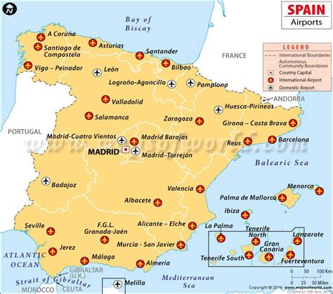 Map of Airports in Spain