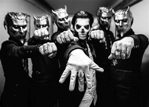 Papa Emeritus III and the Nameless Ghouls of the band Ghost after their recent London Palladium ...