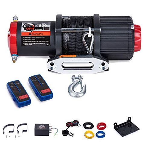 OPENROAD ATV Winch 4500lbs 12V Electric Winch,Synthetic Rope UTV Winch ...