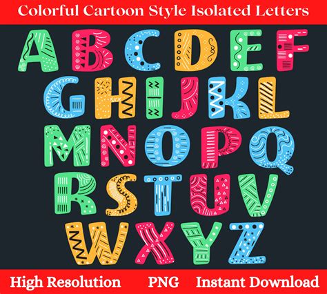 Alphabet Clipart Colorful Alphabet Colorful Capital Letters | Etsy