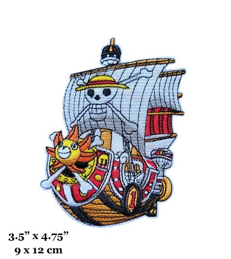 One Piece Anime The Thousand Sunny Pirate Ship Embroidered Iron On Patch | eBay