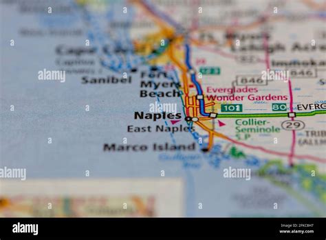 Naples Florida USA Shown on a geography map or road map Stock Photo - Alamy