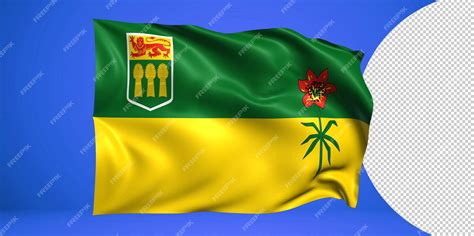 Premium PSD | Saskatchewan waving flag realistic isolated on ...