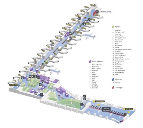Brussels Airport(BRU) Terminal Maps, Shops, Restaurants, Food Court 2024