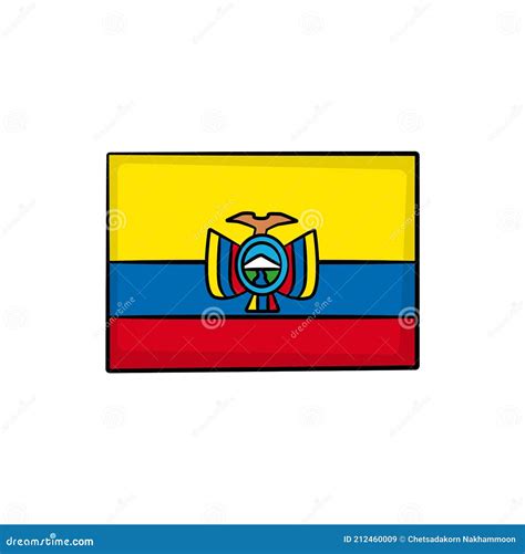 Ecuador Bandera En Estilo De Dibujo Aislado Vector Ilustración del Vector - Ilustración de ...