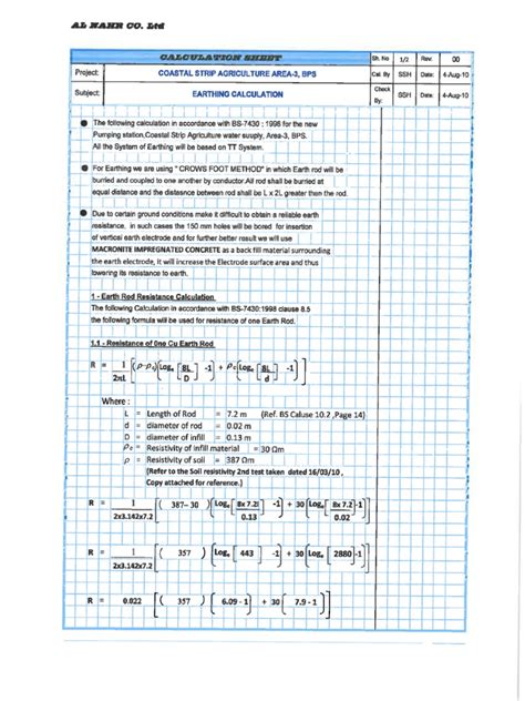 Earthing Calculation