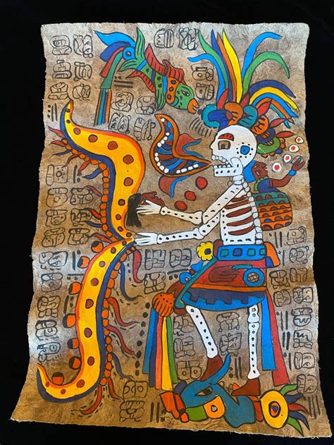 MAYAN GOD of Death/ Mayan Death Deity/ Yum Cimil Painting/ | Etsy