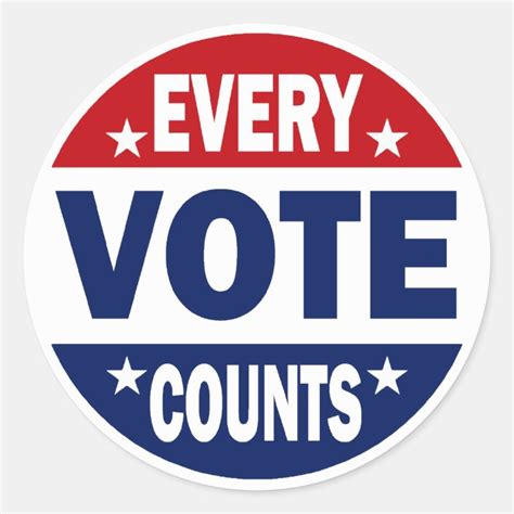 Every Vote Counts Classic Round Sticker | Zazzle.com