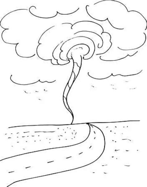 Tornado on the Road coloring page - Download, Print or Color Online for Free