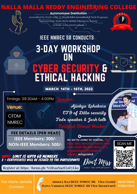 A 3-day Workshop on the Cyber Security and Ethical Hacking – NALLA MALLA REDDY ENGINEERING COLLEGE