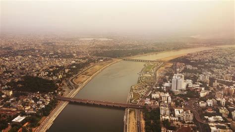 A modern day view of Ahmedabad through an aerial lens