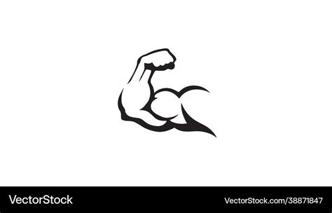 Creative bodybuilder bicep muscular arm logo Vector Image