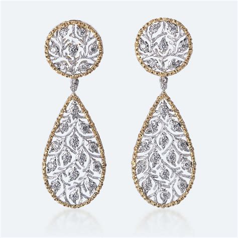 Diamond earrings design, Buccellati jewelry, Pendant earrings