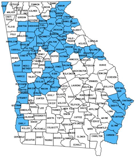 Georgia Counties Visited (with map, highpoint, capitol and facts)