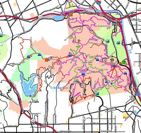 Griffith Park - California Trail Map