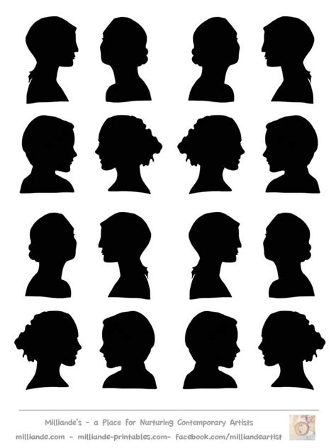 Free Face Silhouettes Printable ~ these would be great to use for a family tree page when you ...