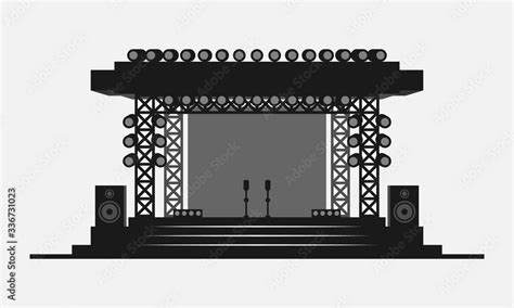 Outdoor concert stage vector icon isolated on white background. Stock ...