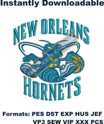 New Orleans Hornets Logo embroidery design | New Orleans Hornets dst ...