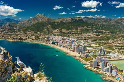 View of Calpe and beaches stock image. Image of apartments - 149793671