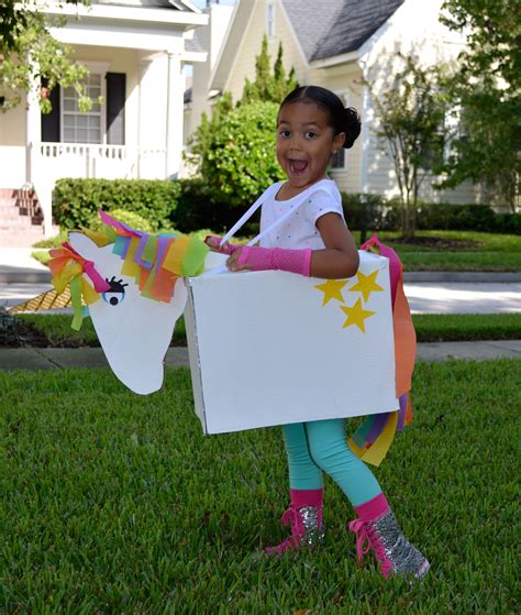 If you've got a cardboard box, you can make this sweet unicorn kid ...