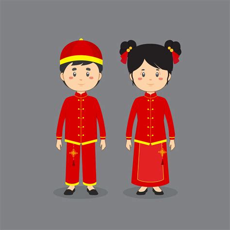 Couple Character Wearing Traditional Chinese Clothing 1100155 Vector Art at Vecteezy