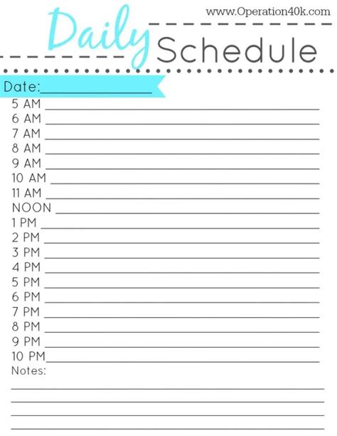 21 Sample Free Daily Schedule Templates & Daily Planners Word Excel PDF