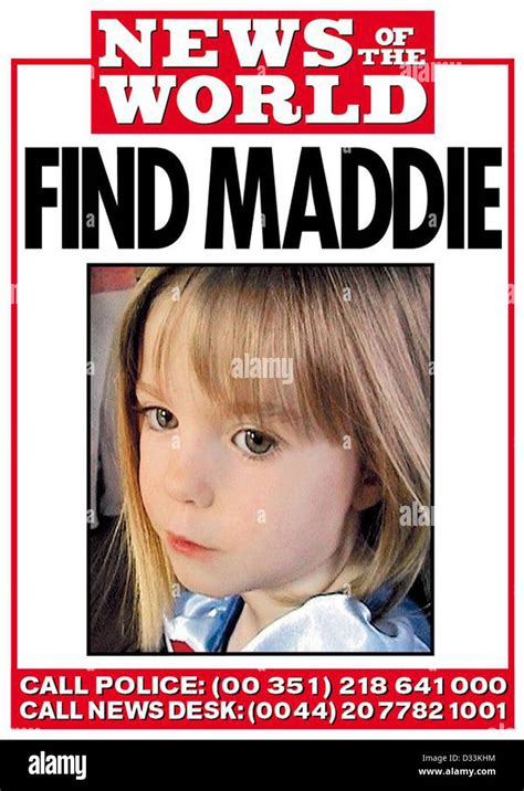 A News Of The World poster appealing for information regarding Missing British child Madeleine ...