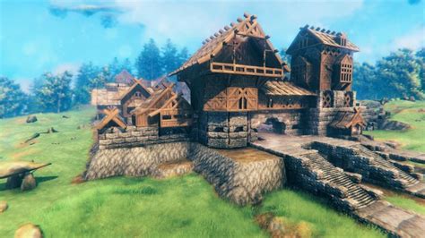 Valheim - Town Build - The Pilgrimz Project | Building design, Viking house, Building