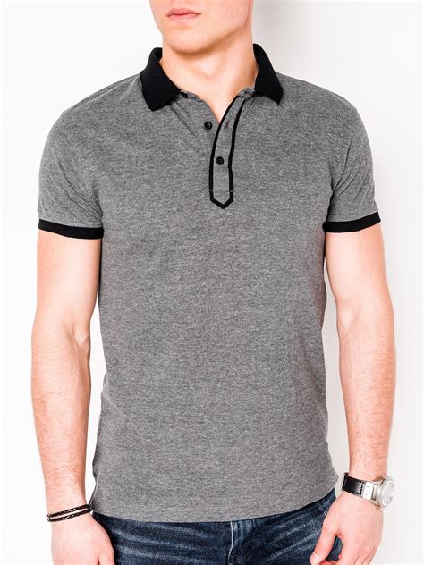 PLAIN MEN'S POLO SHIRT S663 - DARK GREY | MODONE wholesale - Clothing ...