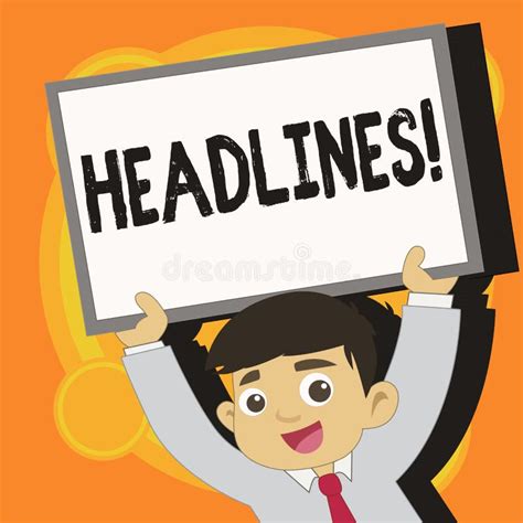 Writing Note Showing Headlines. Business Photo Showcasing Heading at the Top of an Article in ...