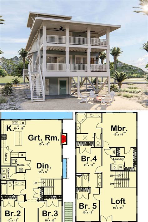 Step Inside Beach House with Open Floor Plan and a Lookout Tower ...