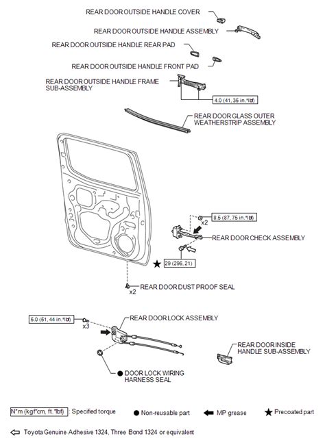 Toyota Tacoma 2015-2018 Service Manual: Rear Door(for Double Cab ...