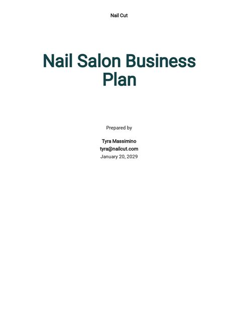 Nail Business Plan Template