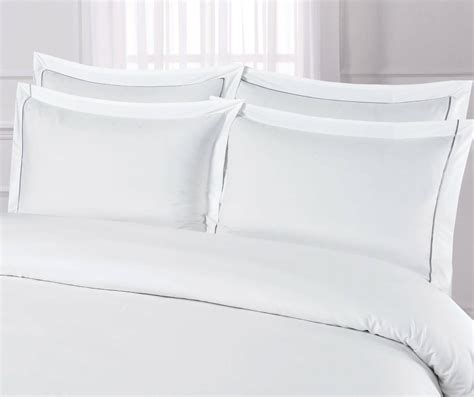 FITTED SHEET (SET) STYLE-4 WHITE WITH GREY EMBROIDERY - The BedShop