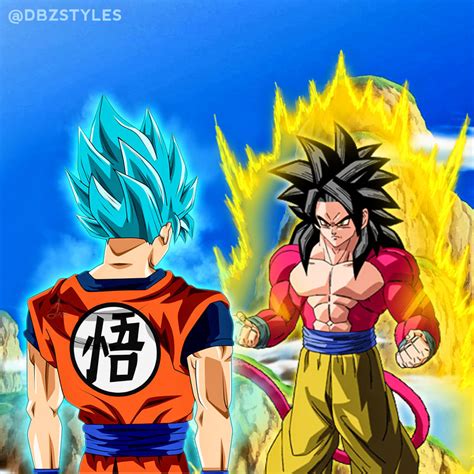 Son Goku SSJ Blue VS Son Goku SSJ4! by NikolasGothic on DeviantArt