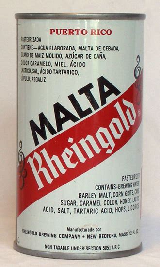 Malta Rheingold Beer Vintage Tab Top Beer Can from Vintagecans.com