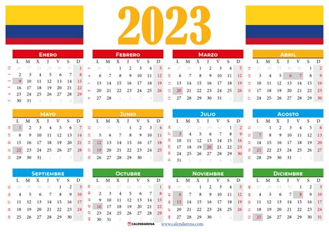 Calendario 2023 Con Festivos Colombia Pdf To Imagesee | Images and ...