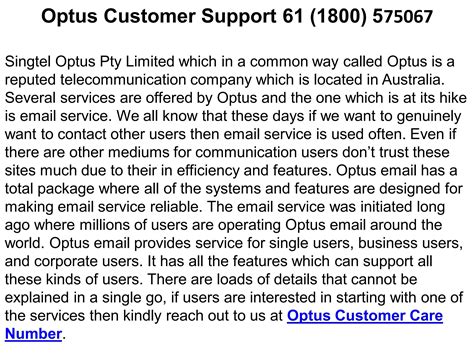 +61(1800) 575067 Optus Customer Support Number by optus service - Issuu