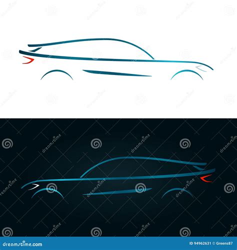 Concept Design Blue Car Silhouette. Stock Vector - Illustration of ...