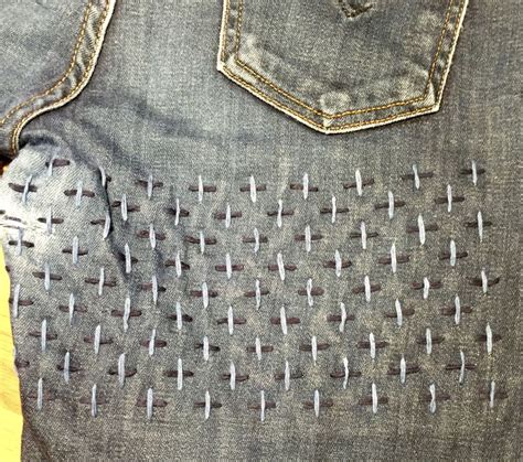 Mending jeans Sashiko style | Sashiko, Mend, Style