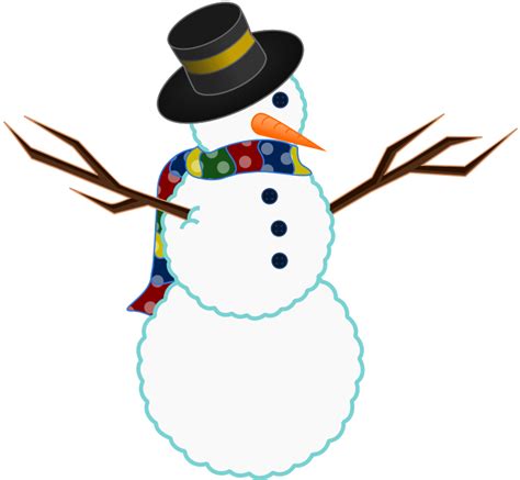 A scarfed Snowman - Openclipart