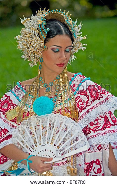 Stock Photo - The Pollera, Panama typical dress | National dress, Girl ...