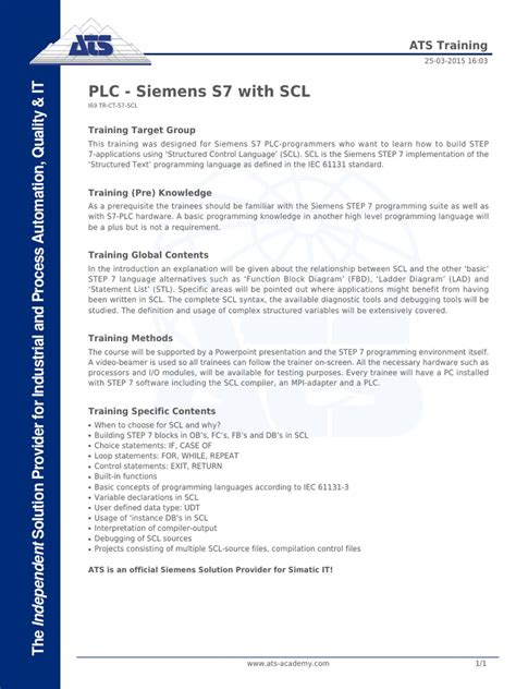 PLC - Siemens S7 With SCL | PDF | Compiler | Computer Programming